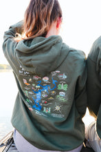 Load image into Gallery viewer, Lake Monroe Hot Spots Hoodie Navy/Indigo/Maroon/Green