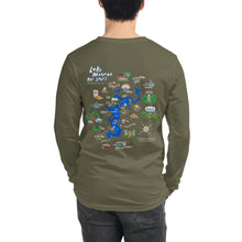 Load image into Gallery viewer, Lake Monroe Hot Spots Long Sleeve T-Shirt Navy/Maroon/Teal/Military Green/Mauve