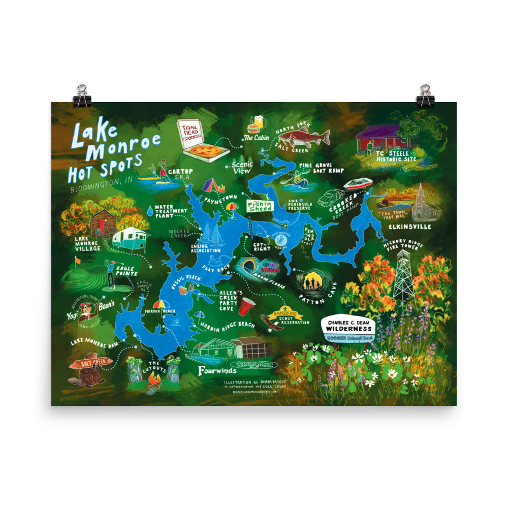 Lake Monroe Hot Spots Illustrated Map