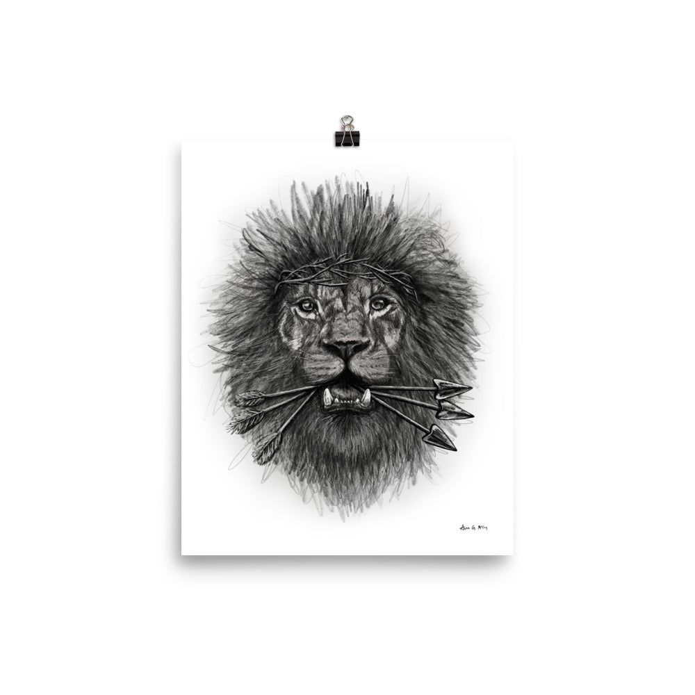 Lion Drawing Poster
