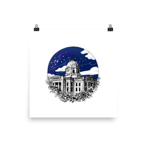 Courthouse Night Sky Poster