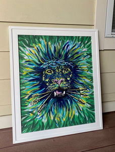 Rainbow Lion Acrylic Painting