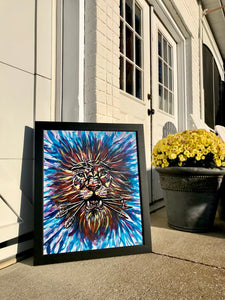 Rainbow Lion Acrylic Painting